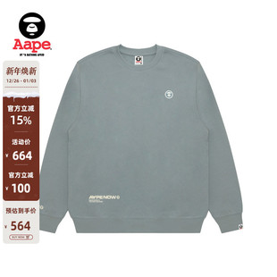 Aape旗舰店男装 秋冬小标徽章休闲简约圆领卫衣C348XXP