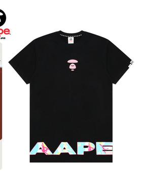 Aape旗舰店女装春夏猿人多色印花迷彩长款圆领短袖T恤0996XXI