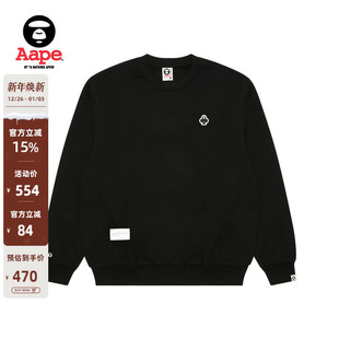 Aape旗舰店男装 秋冬扑克猿人徽章休闲潮流薄绒圆领卫衣C344XXN