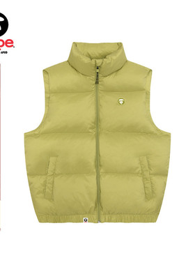 Aape旗舰店男装秋冬小标徽章简约休闲红色马甲羽绒服7721XXP