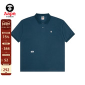 Aape旗舰店男装 春夏猿人徽章字母刺绣休闲潮流翻领POLO衫 1609XXO