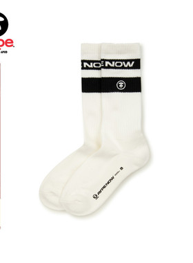 Aape旗舰店配饰春秋猿人刺绣字母提花潮流撞色中筒袜5135XXN