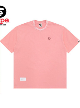 Aape旗舰店男装春夏圆领串标猿人徽章潮流休闲宽松短袖T恤1537XAM