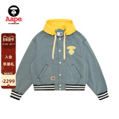 Aape旗舰店女装 春夏心型猿人字母刺绣水洗棒球服夹克外套7778XXQ