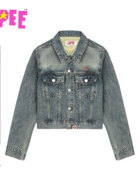 APEE女装秋冬心型标水洗牛仔夹克外套F106B5P
