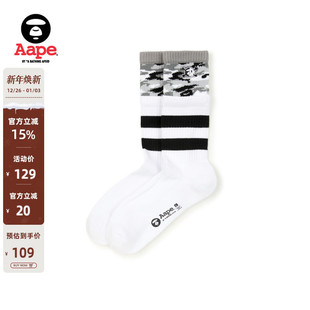 Aape联名erased迷彩拼接中筒棉袜9747XXP
