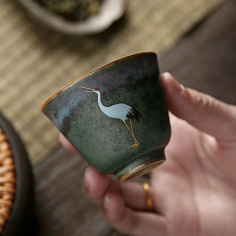 焕彩窑变陶瓷品茗杯主人杯茶杯