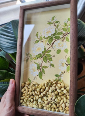 纯手绘国画茉莉花，摆台挂画，客厅家装装饰画