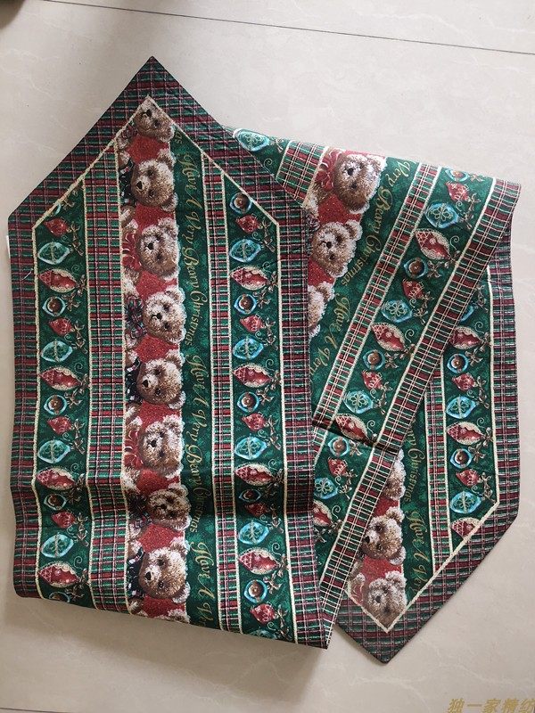 外贸出口小熊欧式圣诞节桌旗时尚