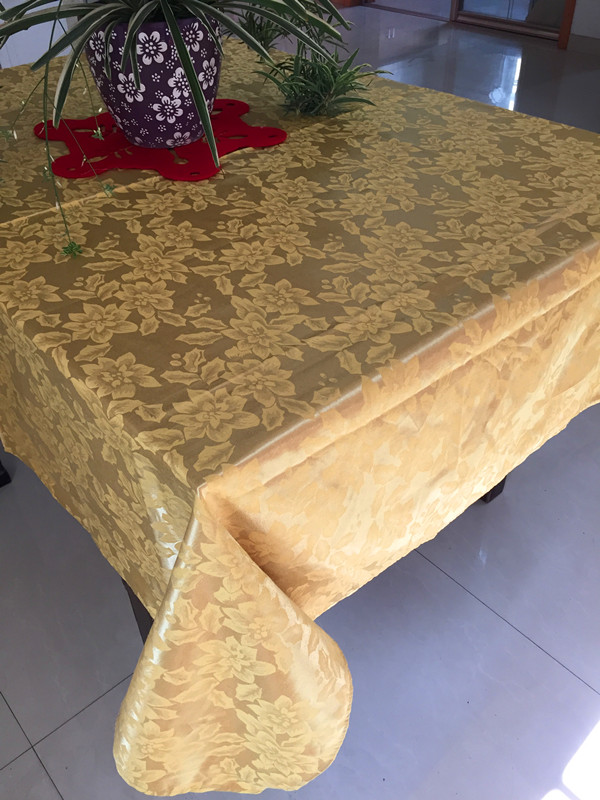 纯色提花桌布土豪金现代简约长方形餐桌布西餐厅酒店家庭厨房台布