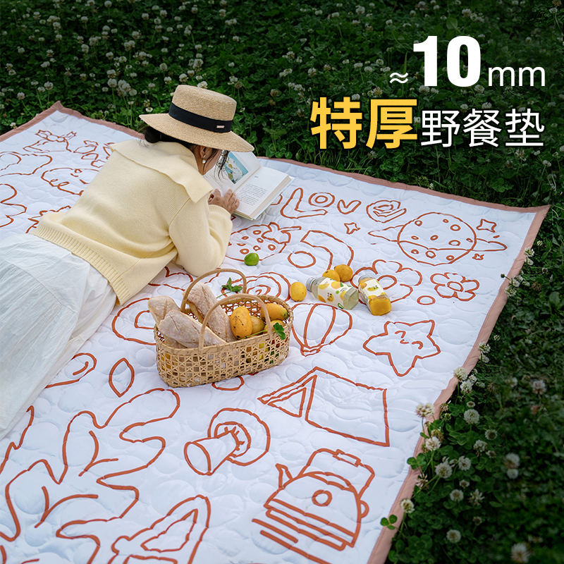 特厚ins风野餐垫户外露营防水防潮垫加厚帐篷垫子便携可机洗地垫