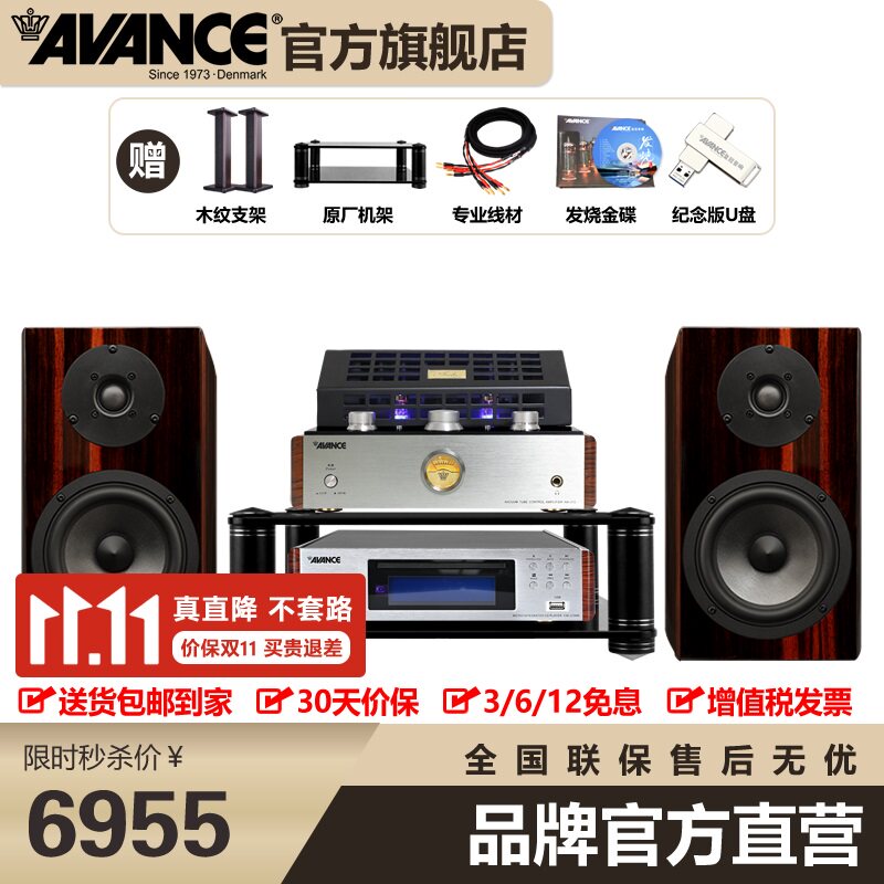 AVANCE丹麦皇冠E200高保真HIFI书架音响音箱发烧电子管胆机功放