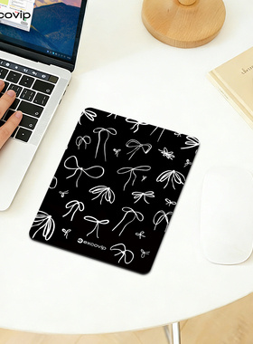 Mini女生蝴蝶结鼠标垫出差办公笔记本电脑小号垫锁边布面防滑1056