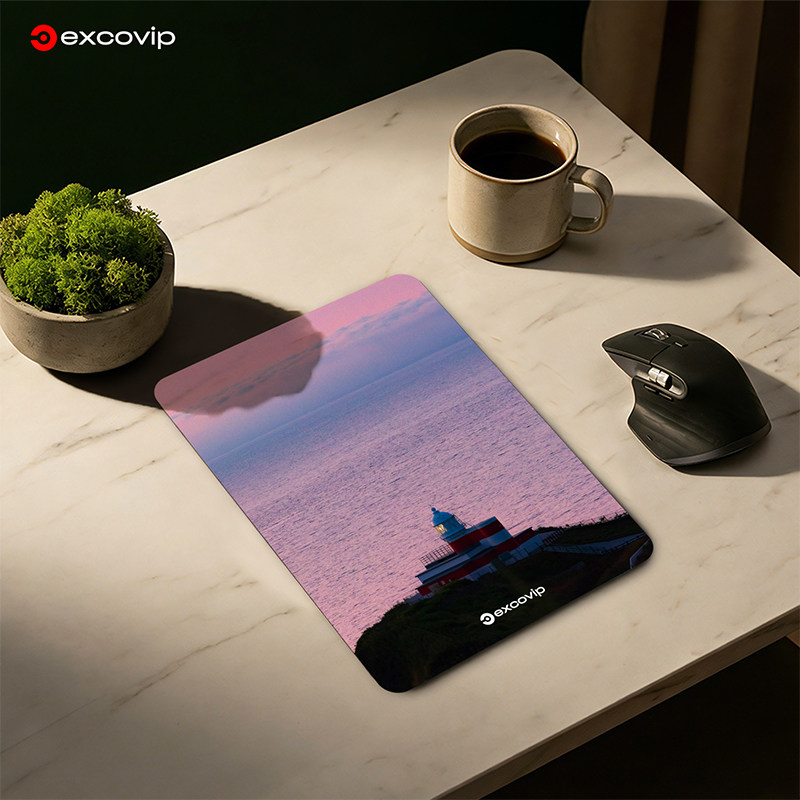 Mini霞海灯塔鼠标垫迷你办公笔记本电脑小号垫布面锁边防滑底1014