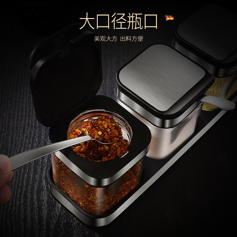 调料盒放盐罐子组合套装厨房家用品调味盒味精糖辣椒收纳瓶玻璃