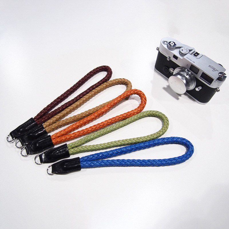 cam-in 相机手腕带微单真皮编织数码手带单反复古牛皮手工手绳