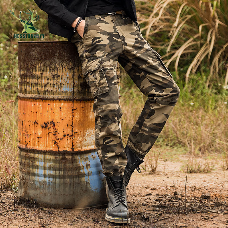 修身军装多袋迷彩工装长裤秋 小脚战术腰带裤 配马丁靴的裤子男潮在类目 男装, 休闲裤中 - 来自Buy2taobao.com提供专业的淘宝代购服务