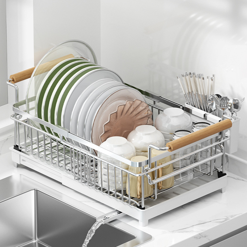 水槽碗碟收纳架沥水篮碗架碗盘碗筷放碗盘子304不锈钢厨房置物架