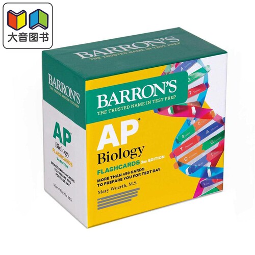 新版2026版 巴朗AP考试生物学单词卡 第3版 AP Biology Flashcards Third Edition: Up-to-Date Review 英文原版 大音