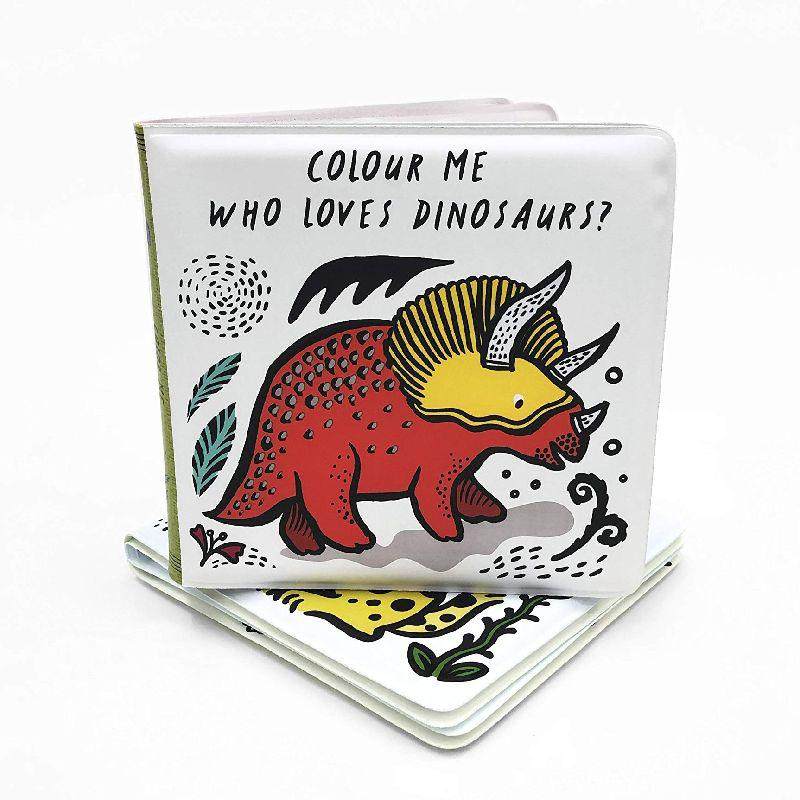 Colour Me 洗澡书系列 Who Loves Dinosaurs 恐龙 英文原版 玩具书遇水变色书 防水页 低幼启蒙 浴室读物 0-3岁