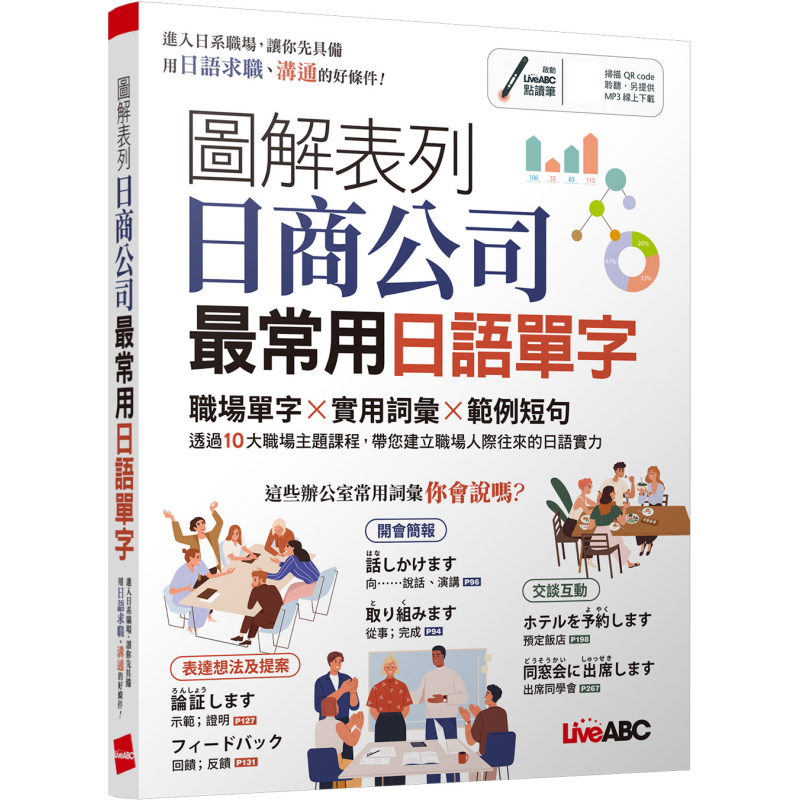图解表列日商公司*常用日语单字 职场单字、实用词汇、范例短句 日语学习 台版 原版图书教材教辅参考工具书  大音