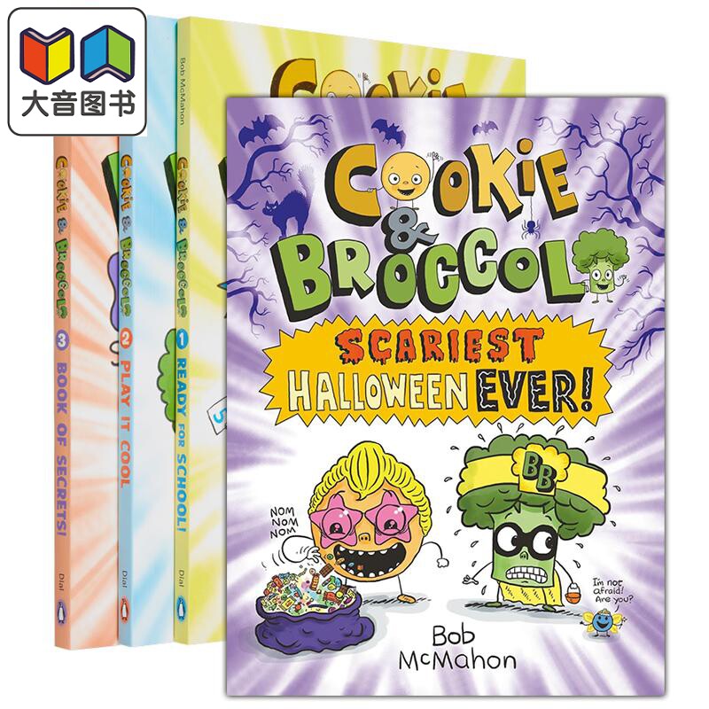 Cookie & Broccoli 桥梁漫画 饼干和西兰花4册套装 英文原版 进口图书 儿童早期章节书 图画书 图像小说 5岁以上 大音