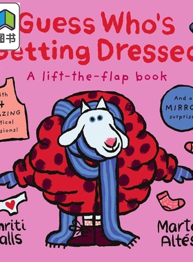 猜猜谁要穿衣服 Marta Altes Guess Whos Getting Dressed 英文原版 儿童纸板绘本 亲子图画书纸板书翻翻书 1-5岁 大音