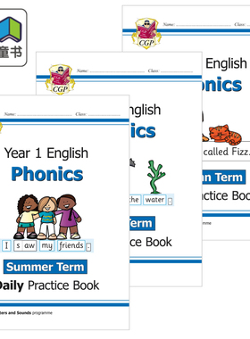 英国CGP原版 New KS1 English Daily Practice Phonics Handwriting 英语KS1每日练习自然拼读手写学期多组合 5-7岁