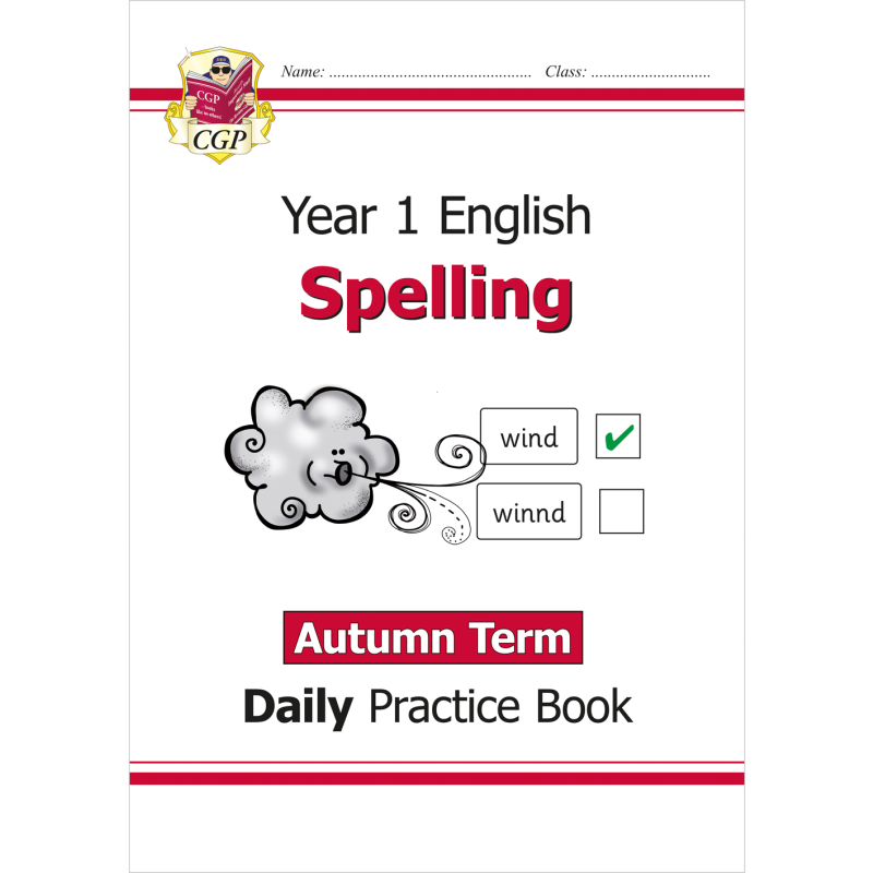 预售 英国原版CGP教辅 新的 KS1 拼写日常练习书 第1年 秋季学期New KS1 Spelling Daily Practice Book Year 1 Autumn 大音
