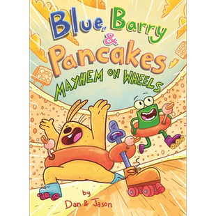 桥梁漫画 布朗巴里和煎饼 Blue Barry & Pancakes Mayhem on Wheels 英文原版小初文学 儿童漫画故事图像小说5岁+ 大音