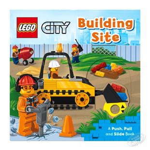 Lego Building Site 乐高建筑工地 生活系列 机关操作书 英文原版 进口图书 推拉活动玩具书 纸板书 0-3岁