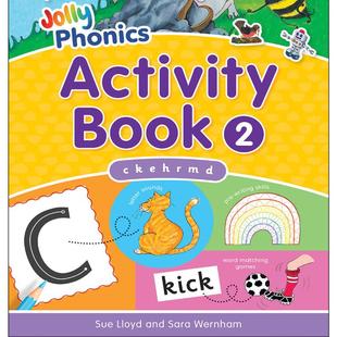 Book 快乐自然拼读活动手册2 Jolly 英语 Activity 手写体英式 大音 Phonics
