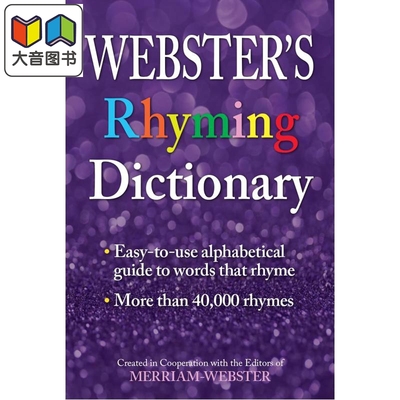 预售 韦氏押韵词典 Webster s Rhyming Dictionary 英文原版 韦氏词典 词汇参考工具书 Merriam Webster 大音