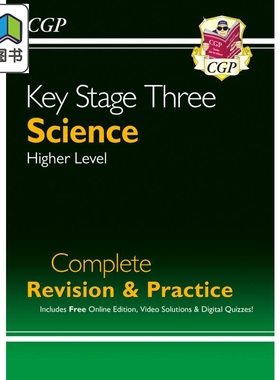 英国原版CGP教辅 KS3 Science完整学习与实践-高级KS3 Science Complete Study & Practice Higher with Online Ed 大音
