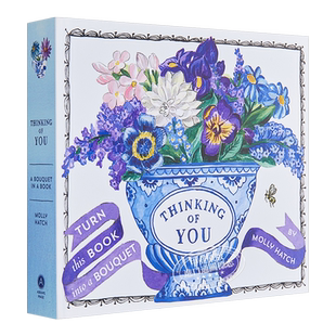 创意花盆礼品书 Thinking of You想着你成人翻翻立体书情侣送男朋友女朋友生日礼物 英文原版 思念你 鲜花立体书