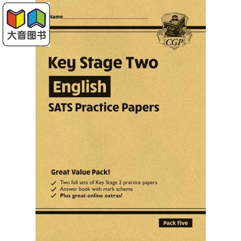 英国原版CGP教辅 新KS2英语SATS练习纸 套装5 New KS2 English SATS Practice Papers Pack 5 with free Online E 大音