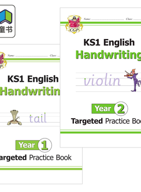 英国CGP原版 KS1 English Targeted Practice&Question Book 英国小学英语书写自然拼读语法阅读练习包多组合 6-7岁