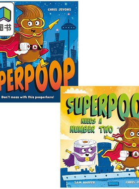 Chris Jevons 2册套装 大便超人 副手 Superpoop 英文原版 儿童绘本故事 搞笑幽默故事图画书 亲子童书 进口读物 大音