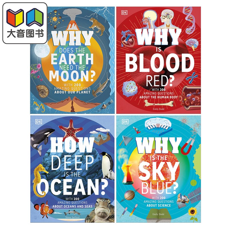 DK 科普绘本读物 英文原版 自然科学百科知识 Why Does the Earth Need the Moon地球为何需要月球 海洋有多深 大音