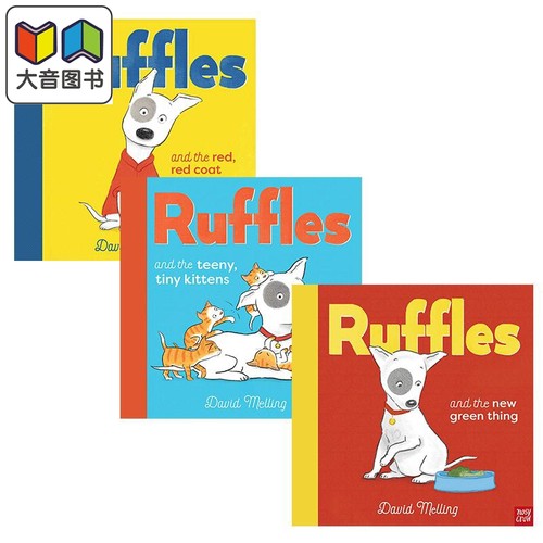 David Melling 莱弗系列3册套装 Ruffles 莱弗和红外套 小猫咪 绿色蔬菜 英文原版 进口图书 儿童绘本 故事图画书