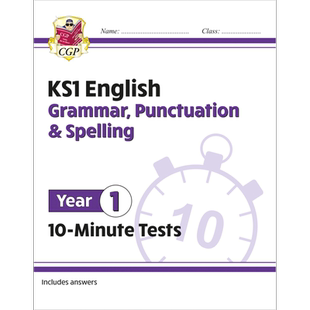 英国CGP原版 10 Minute Tests KS1-2 Year 1-6 English  Grammar & Punctuation & Spell 英语 10分钟测试语法标点和拼写 英文原版