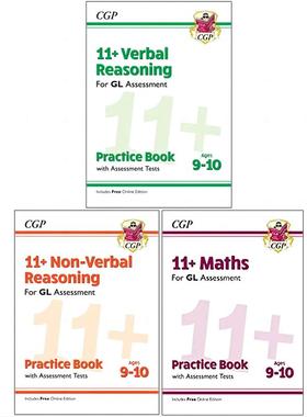 英国CGP原版 11+ GL Reasoning Practice  Books & Assessment Tests  Ages 9-10 Verbal Non-Verbal Maths  含在线资源 英文原版