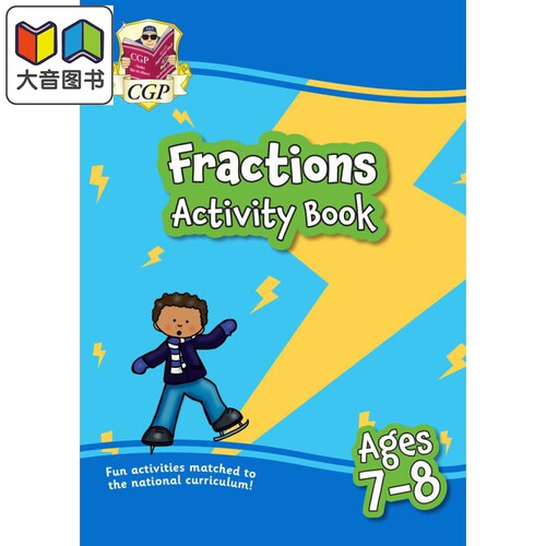 英国原版CGP教辅 7-8岁的新分数数学活动手册 非常适合家庭学习New Fractions Maths Activity Book for Ages 7-8 大音