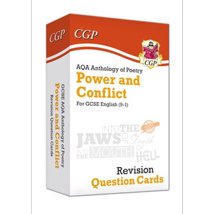 英国原版CGP教辅 新9-1 GCSE英语AQA权力与冲突诗选集修订问题卡New 9-1 GCSE English AQA Power & Conflict Poe 大音