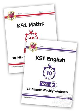 CGP KS1 Maths and English 10-Minute Weekly Workouts 小学二年级数学英语十分钟小测周周练 趣味练习 思维培养 6-7岁