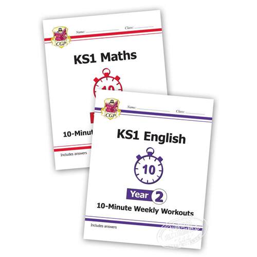 CGP KS1 Maths and English 10-Minute Weekly Workouts 小学二年级数学英语十分钟小测周周练 趣味练习 思维培养 6-7岁