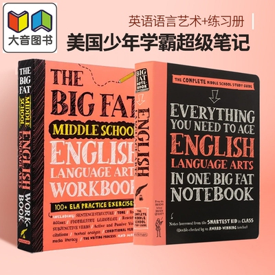 美国少年学霸超级笔记 获得A的方法 英语语言艺术笔记+练习2册 Everything You Need to Ace English Language Arts 大音