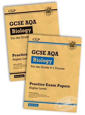 CGP Grade 9-1 GCSE Biology 生物  AQA Practice Papers Higher Pack 1 & 2 套装 英国进口原版书