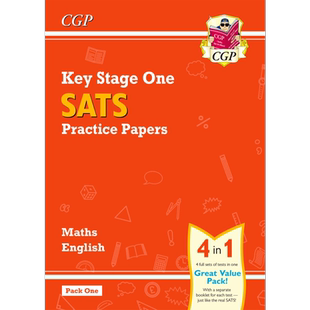 英国原版CGP教辅 KS1 Maths and English SATS Practice Papers Pack Pack 1 - 2 英文原版数学和英语小升初考试练习试卷包