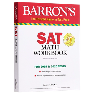美国高考 SAT 考试指导系列 Barrons Math Workbook 巴朗新数学练习册 第7版 英文原版 麦格劳希尔 卡普兰Kaplan 单词词汇